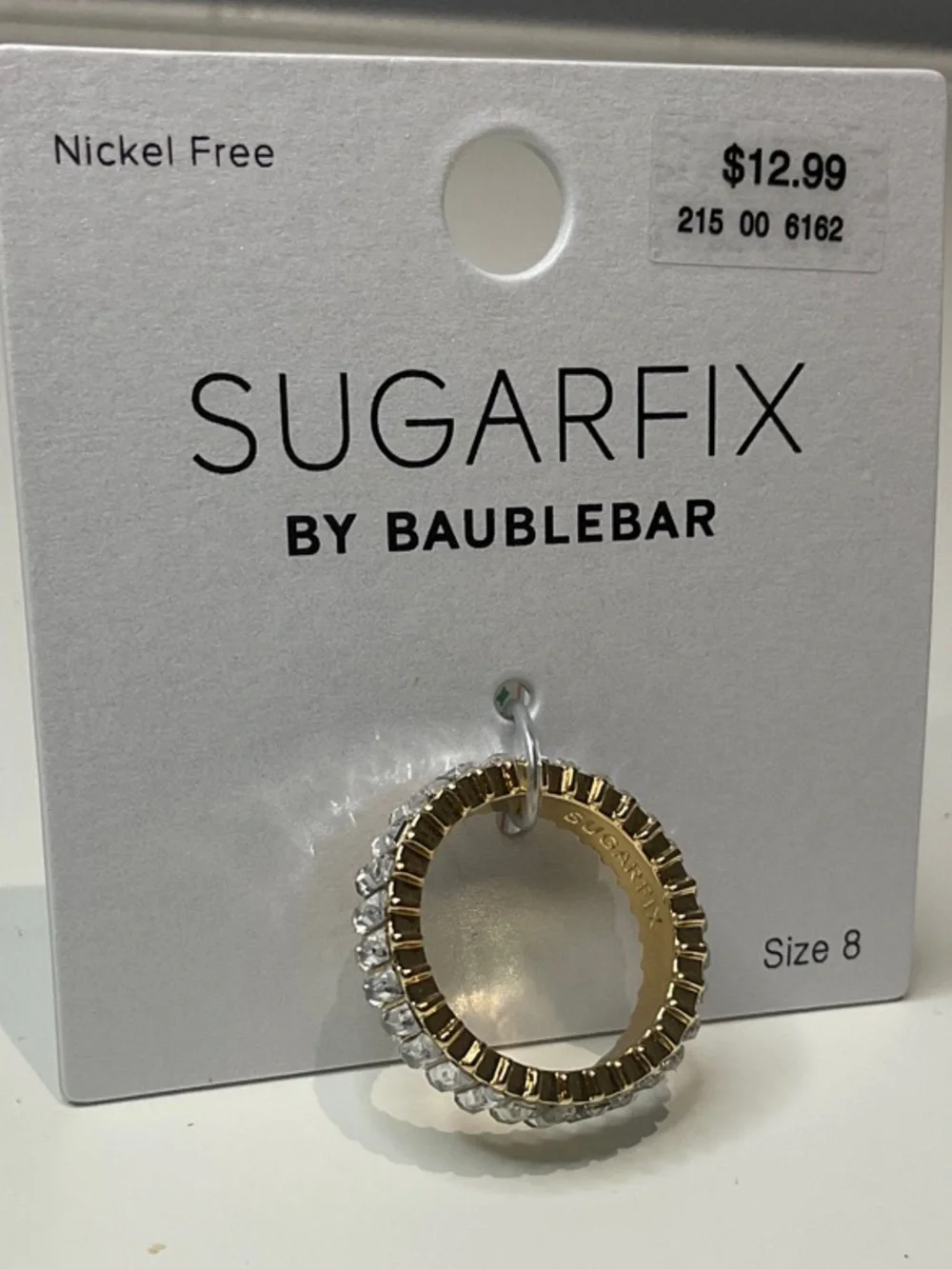 Sugarfix by BaubleBar Gold Textured Band Ring - Size 8